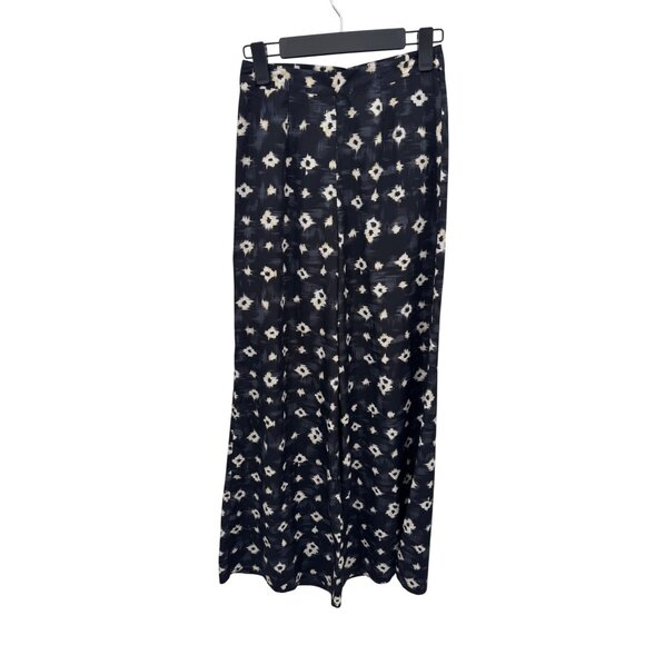 Urban‎ Outfitters Wide Leg High Waist Satin Pants Womens 2 Black Gray Polyester - Picture 1 of 8